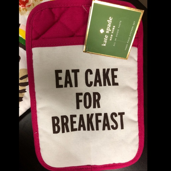 Kate Spade 3 Piece Kitchen Set - Eat Cake Design - Picture 2 of 4
